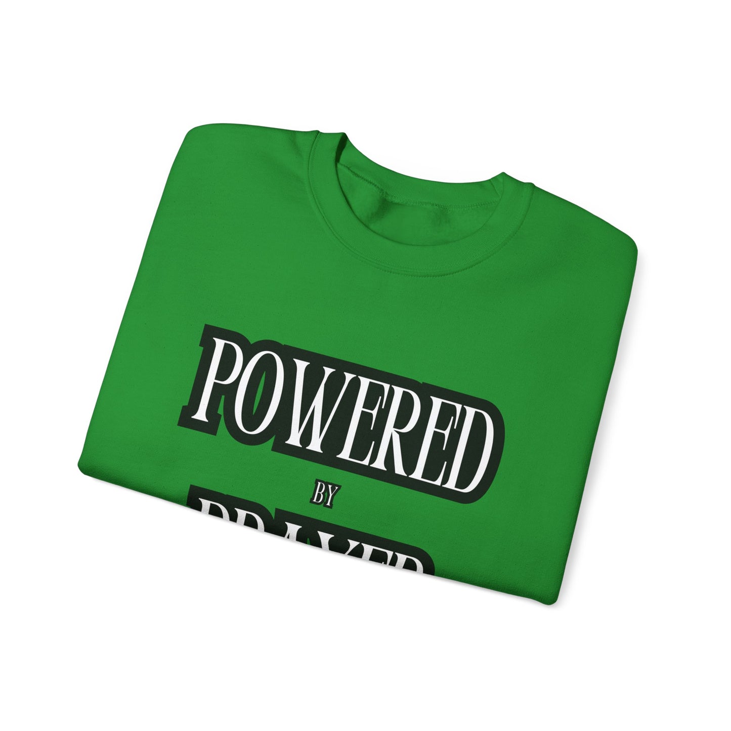 Powered by Prayer Unisex Crewneck Sweatshirt - Affirmation Design for Faith and Inspiration
