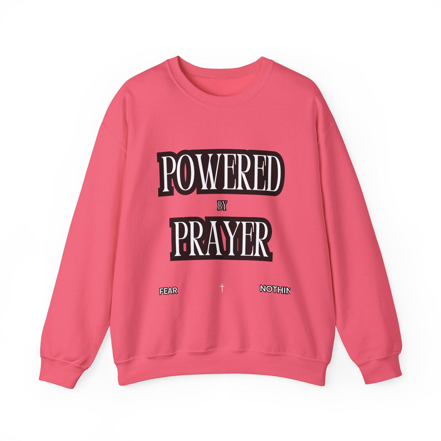 Powered by Prayer Unisex Crewneck Sweatshirt - Affirmation Design for Faith and Inspiration
