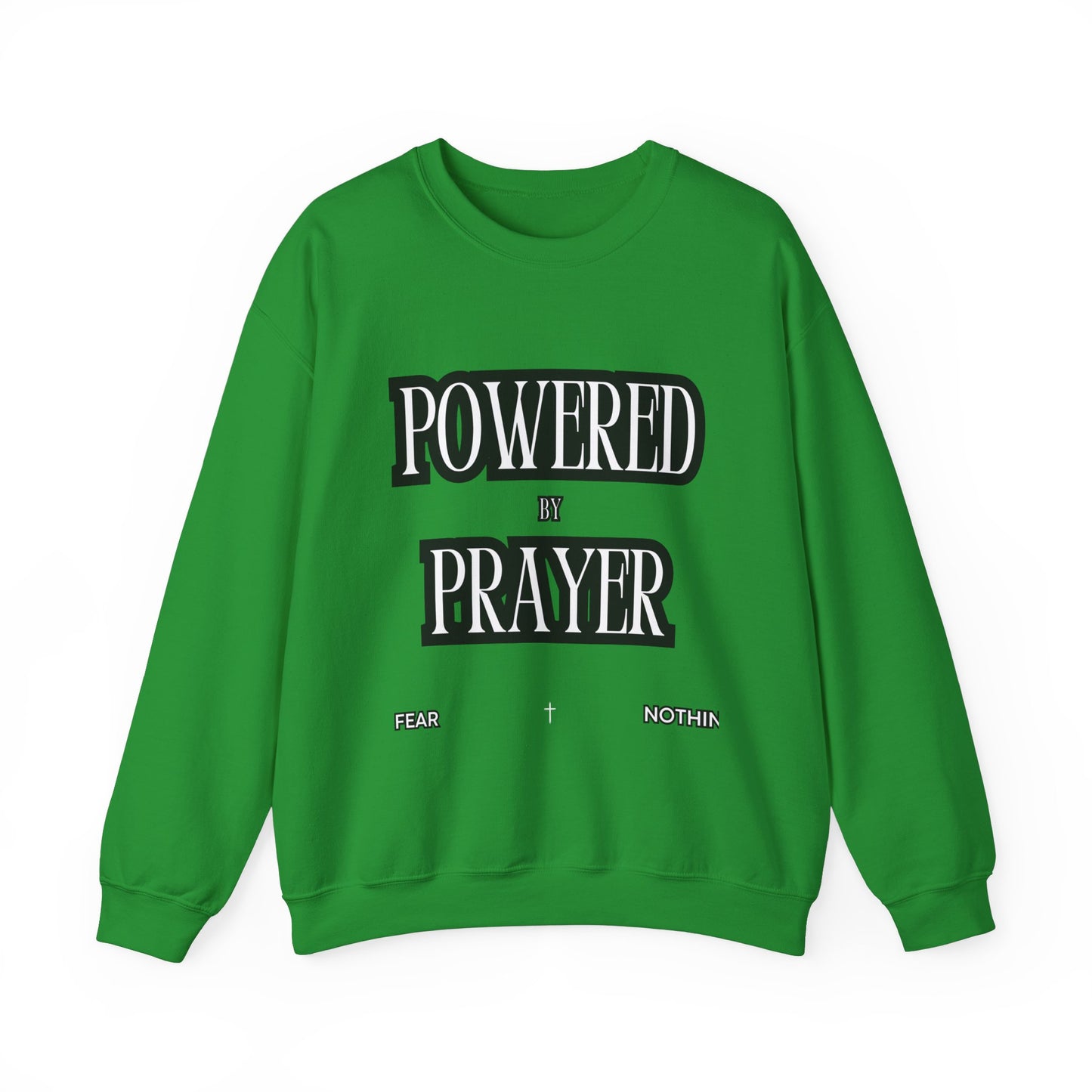 Powered by Prayer Unisex Crewneck Sweatshirt - Affirmation Design for Faith and Inspiration