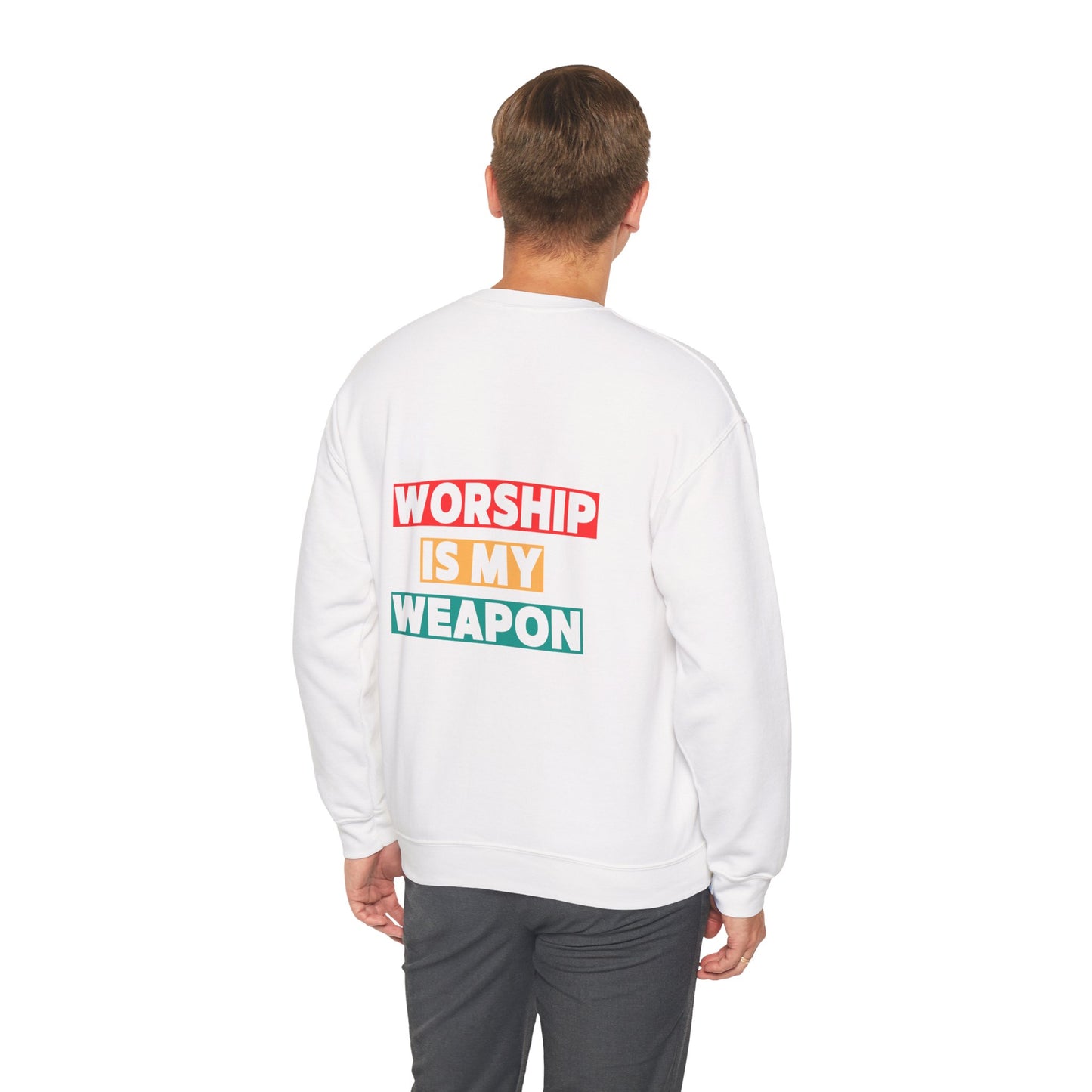 Powered by Prayer Unisex Crewneck Sweatshirt - Affirmation Design for Faith and Inspiration