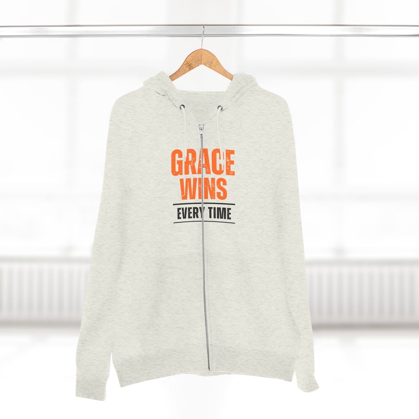 Grace Wins Unisex Zip Hoodie - Inspirational Zip-Up Sweatshirt