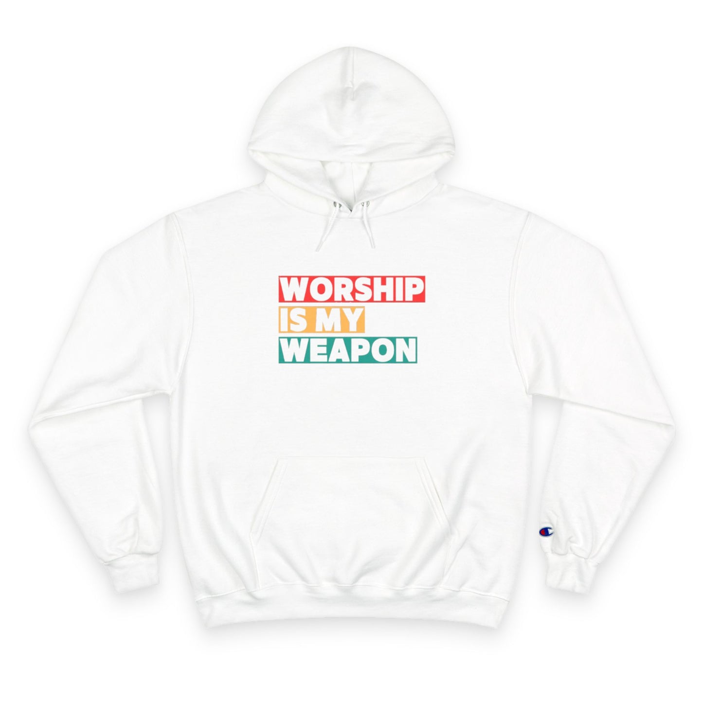 Worship is My Weapon Hoodie - Champion Blue Sweatshirt for Spiritual Empowerment