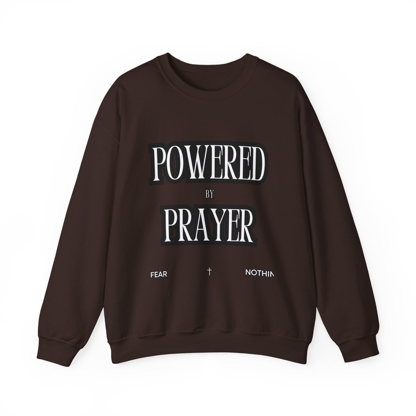 Powered by Prayer Unisex Crewneck Sweatshirt - Affirmation Design for Faith and Inspiration