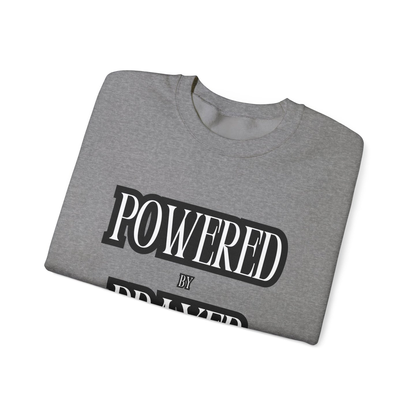 Powered by Prayer Unisex Crewneck Sweatshirt - Affirmation Design for Faith and Inspiration