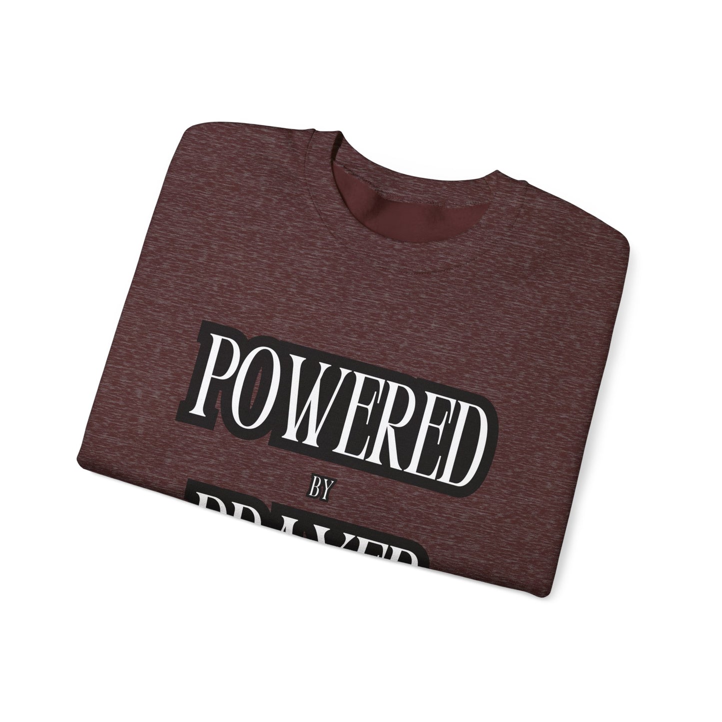 Powered by Prayer Unisex Crewneck Sweatshirt - Affirmation Design for Faith and Inspiration