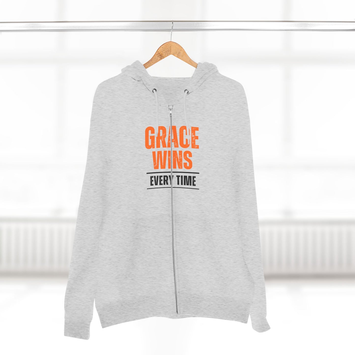 Grace Wins Unisex Zip Hoodie - Inspirational Zip-Up Sweatshirt