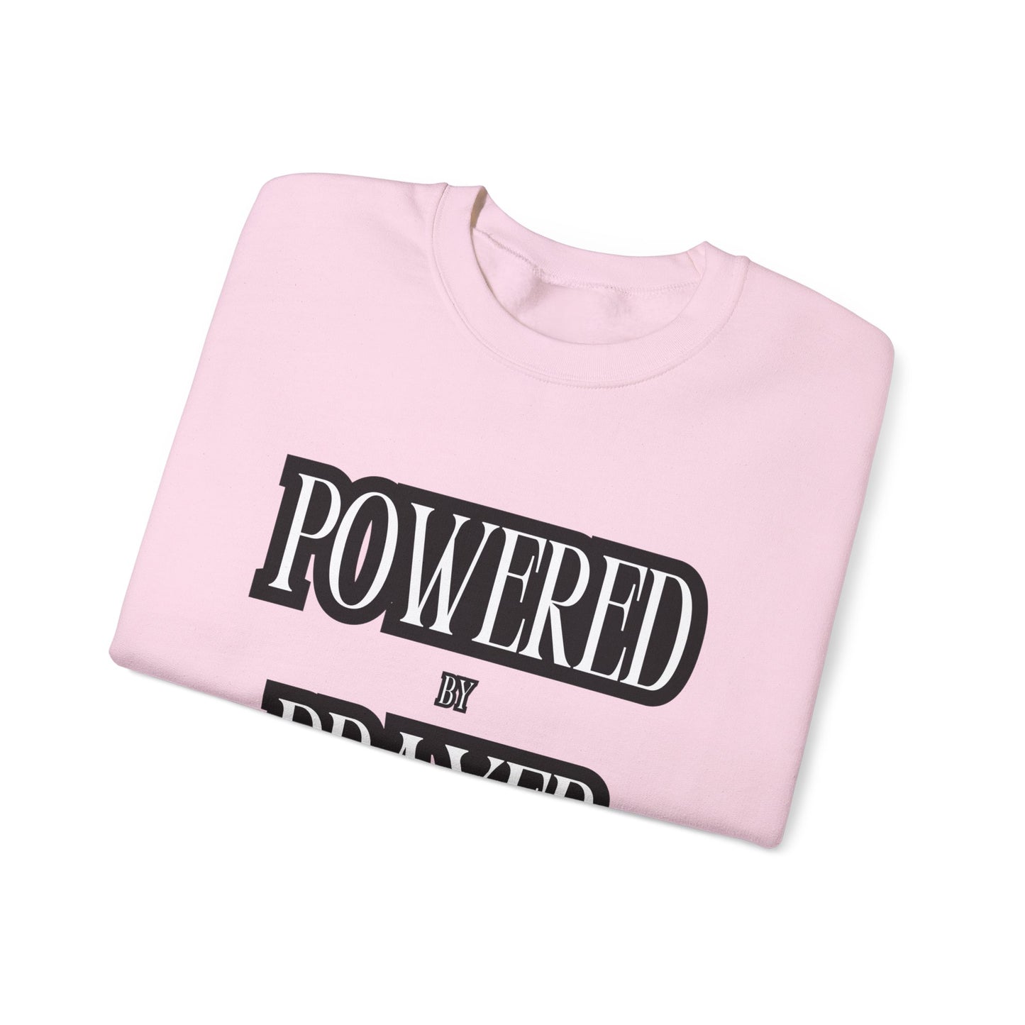 Powered by Prayer Unisex Crewneck Sweatshirt - Affirmation Design for Faith and Inspiration