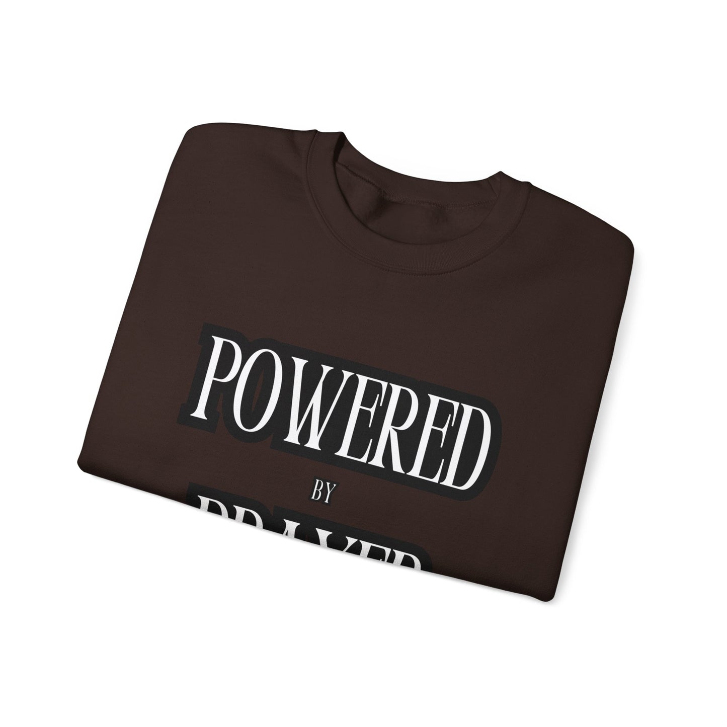 Powered by Prayer Unisex Crewneck Sweatshirt - Affirmation Design for Faith and Inspiration