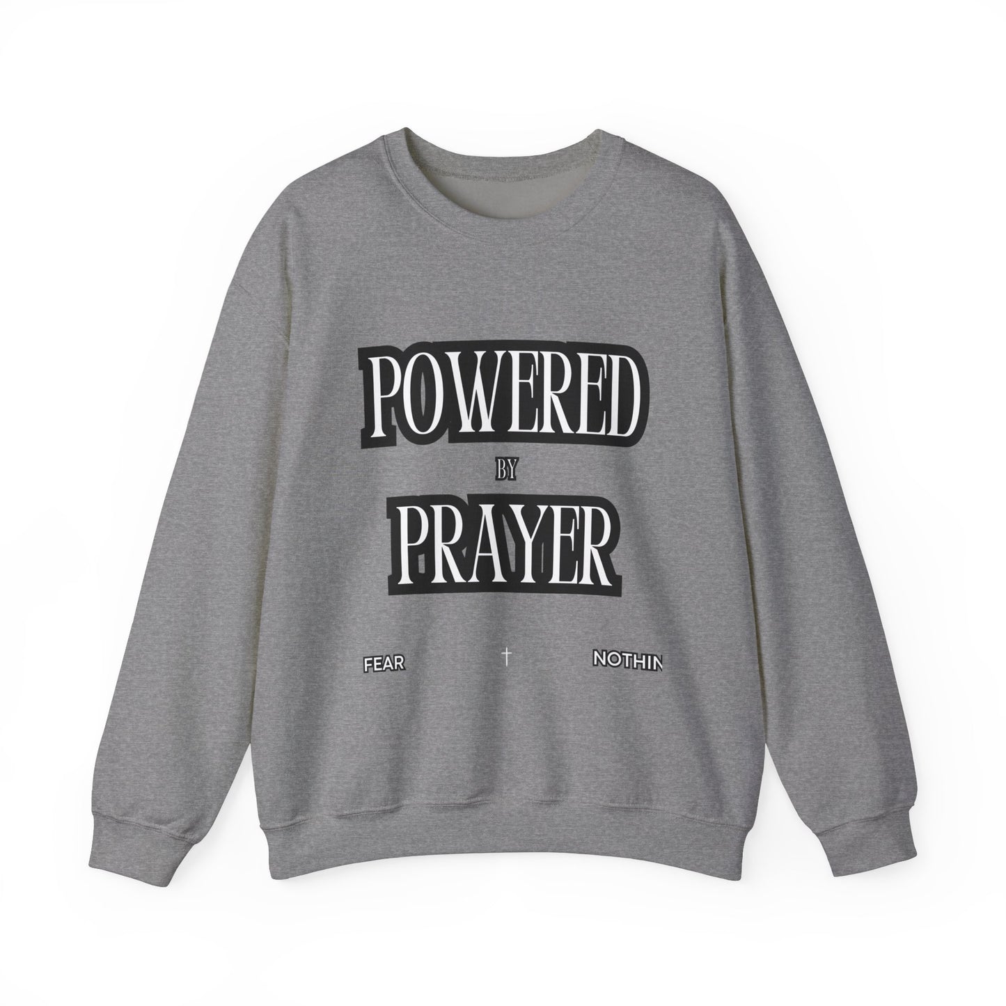 Powered by Prayer Unisex Crewneck Sweatshirt - Affirmation Design for Faith and Inspiration