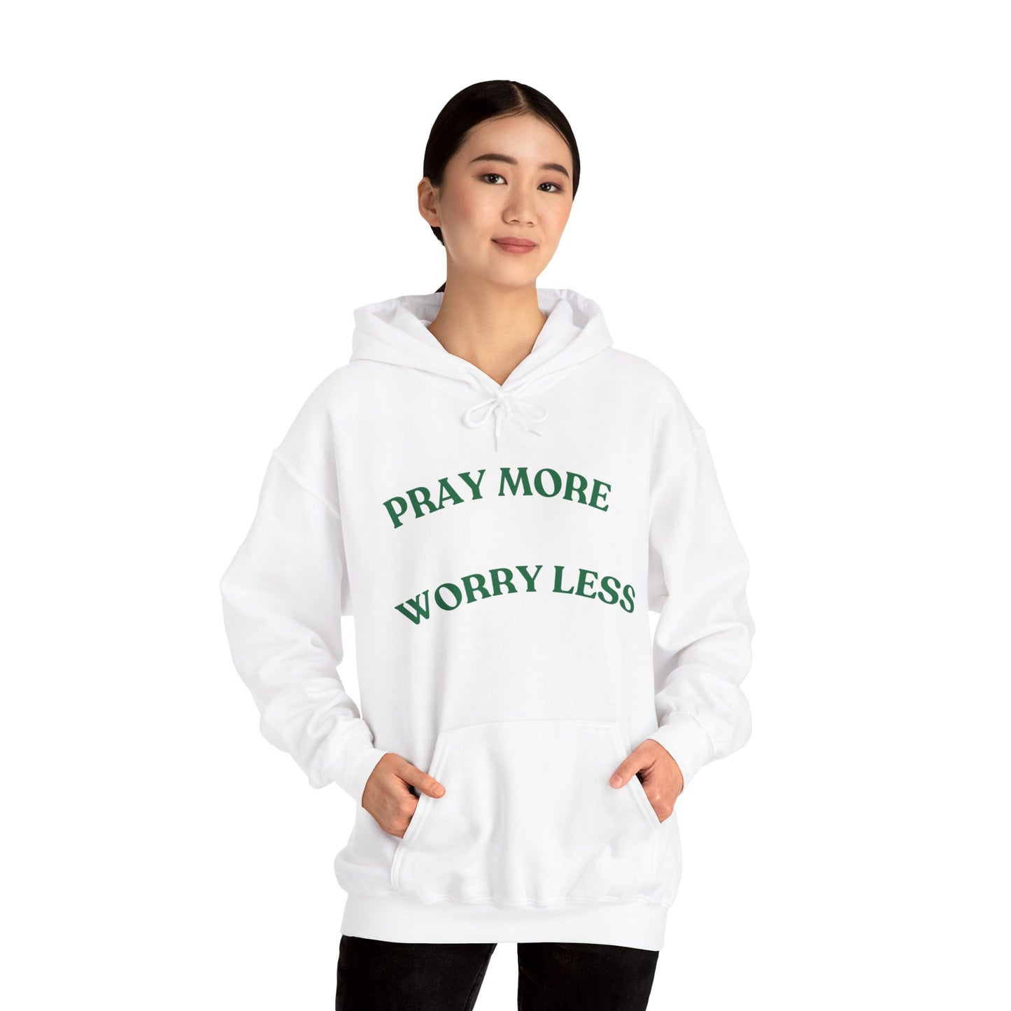 Pray More Worry Less Hoodie - Unisex Heavy Blend Sweatshirt