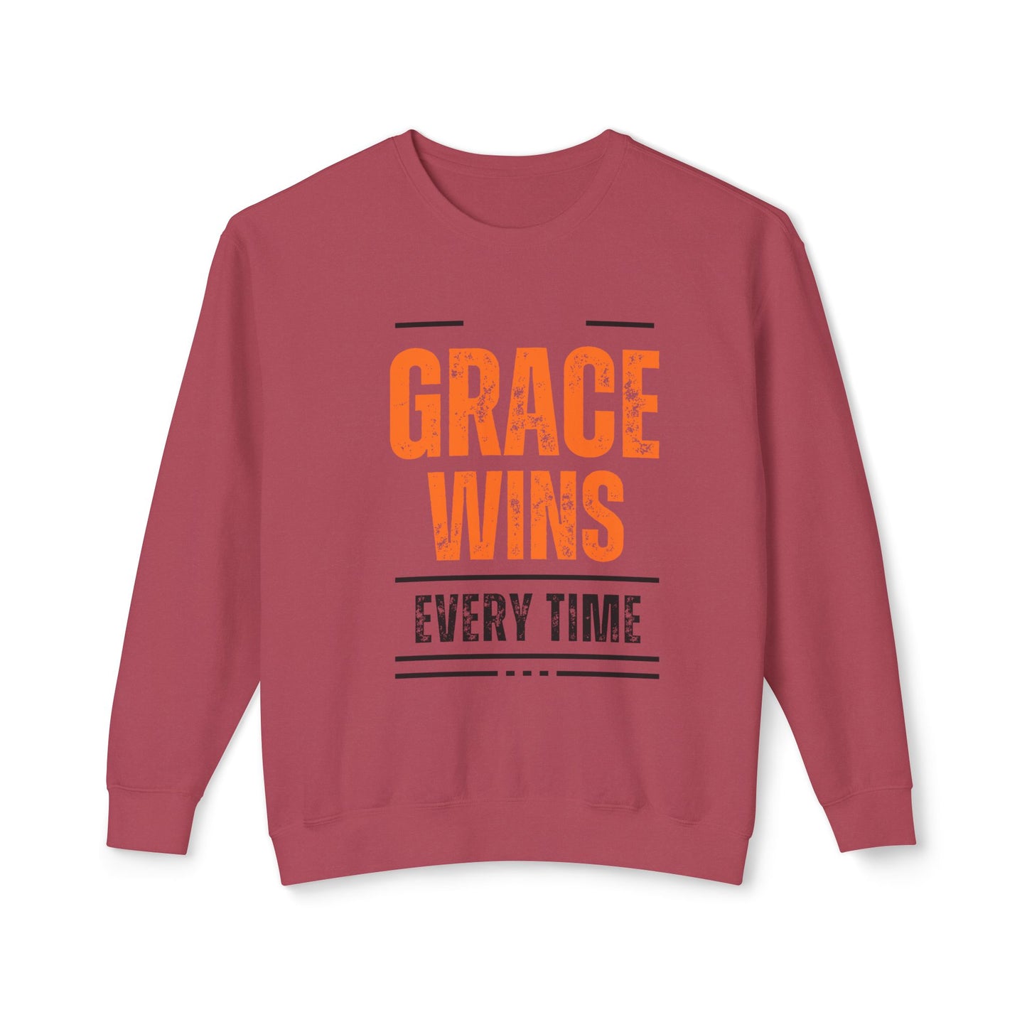 Grace Wins Crewneck Sweatshirt - Inspirational Unisex Lightweight Apparel