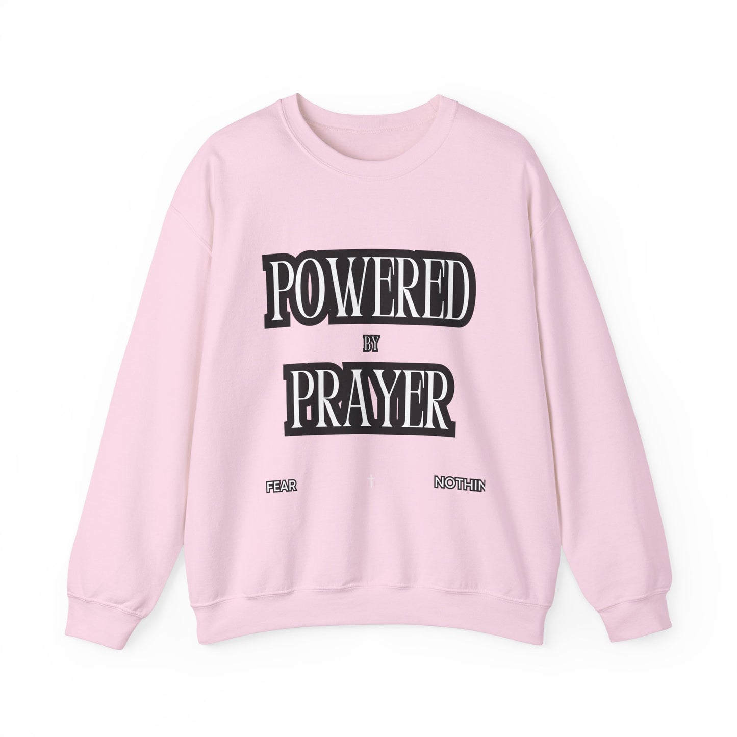 Powered by Prayer Unisex Crewneck Sweatshirt - Affirmation Design for Faith and Inspiration