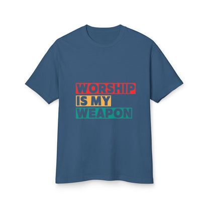Unisex Fashion Tee - "Worship Is My Weapon" Inspirational Shirt