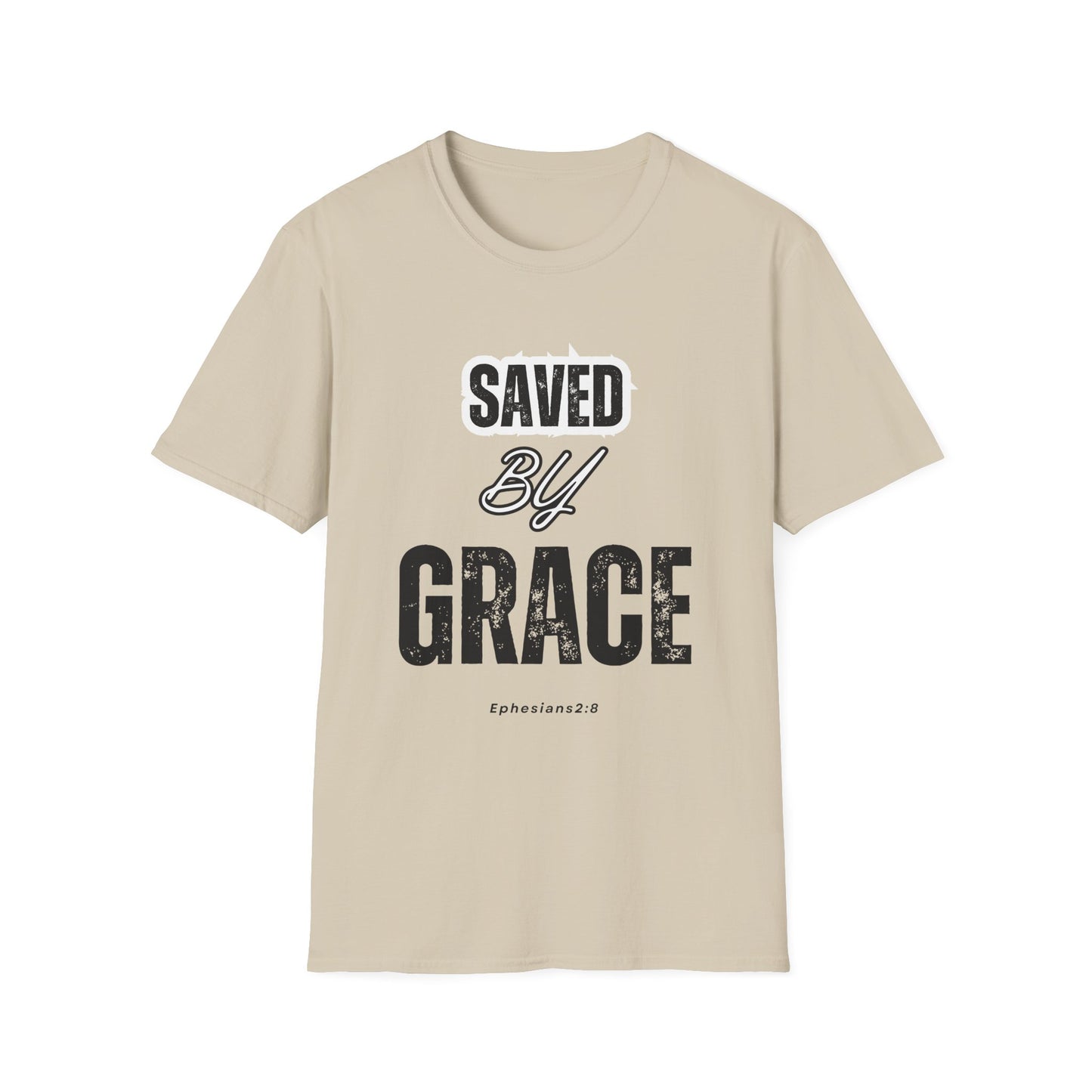 Unisex Softstyle T-Shirt - Saved By Grace Ephesians 2:8 Inspiration Tee