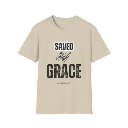 Unisex Softstyle T-Shirt - Saved By Grace Ephesians 2:8 Inspiration Tee