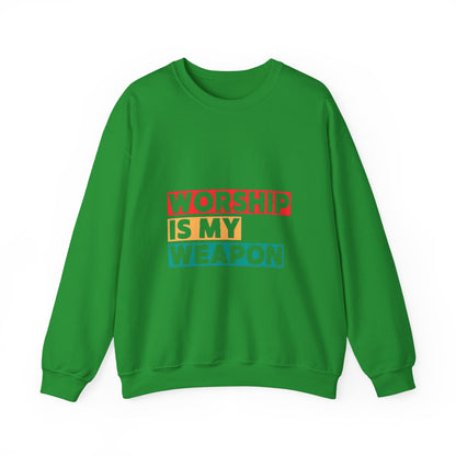 Worship Is My Weapon Unisex Heavy Blend Crewneck Sweatshirt