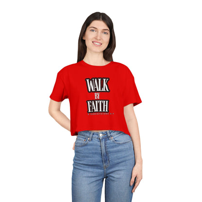 Faith-Inspired Women's Crop Tee - Walk by Faith Design