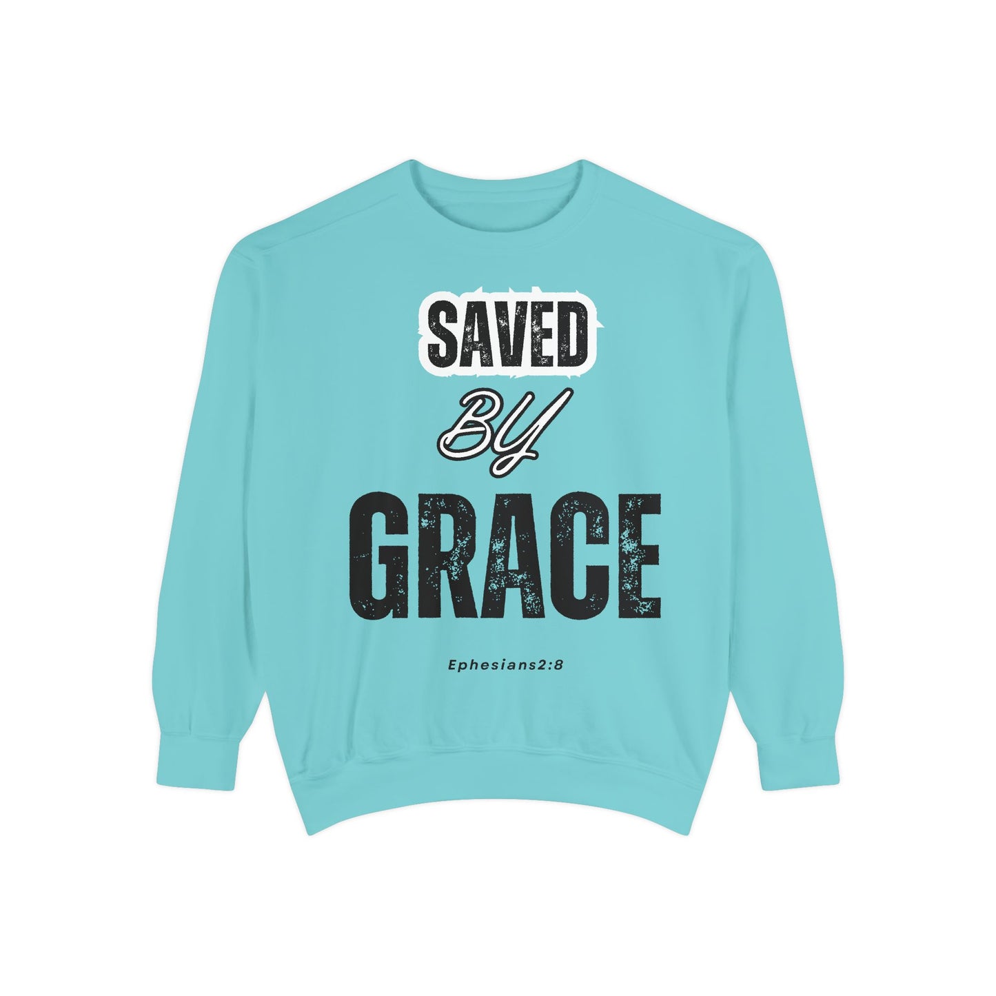Inspirational Unisex Sweatshirt - "Saved By Grace" - Faith-Based Apparel