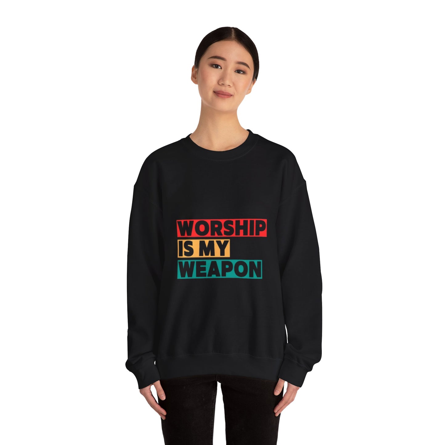Worship Is My Weapon Unisex Heavy Blend Crewneck Sweatshirt