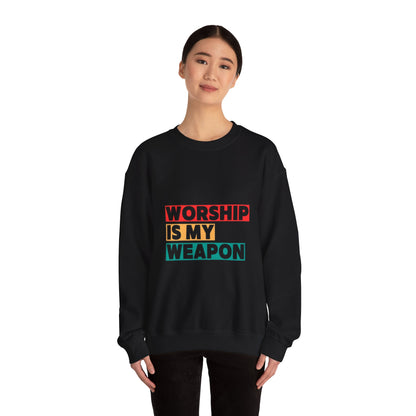 Worship Is My Weapon Unisex Heavy Blend Crewneck Sweatshirt