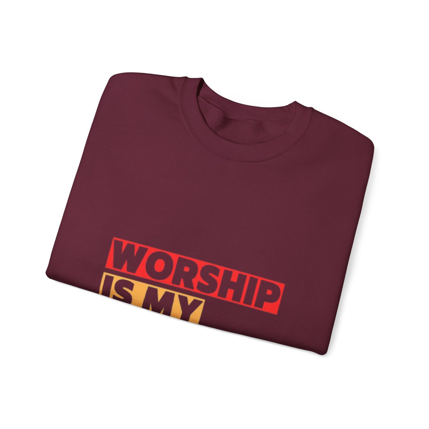 Worship Is My Weapon Unisex Heavy Blend Crewneck Sweatshirt