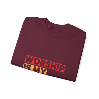 Worship Is My Weapon Unisex Heavy Blend Crewneck Sweatshirt