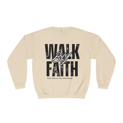 Inspirational Faith Crewneck Sweatshirt - Walk by Faith | Grace Wins Every Time