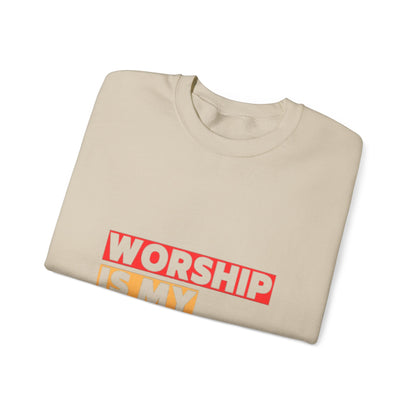 Worship Is My Weapon Unisex Heavy Blend Crewneck Sweatshirt
