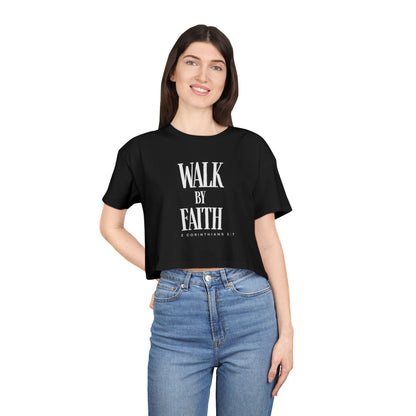 Faith-Inspired Women's Crop Tee - Walk by Faith Design