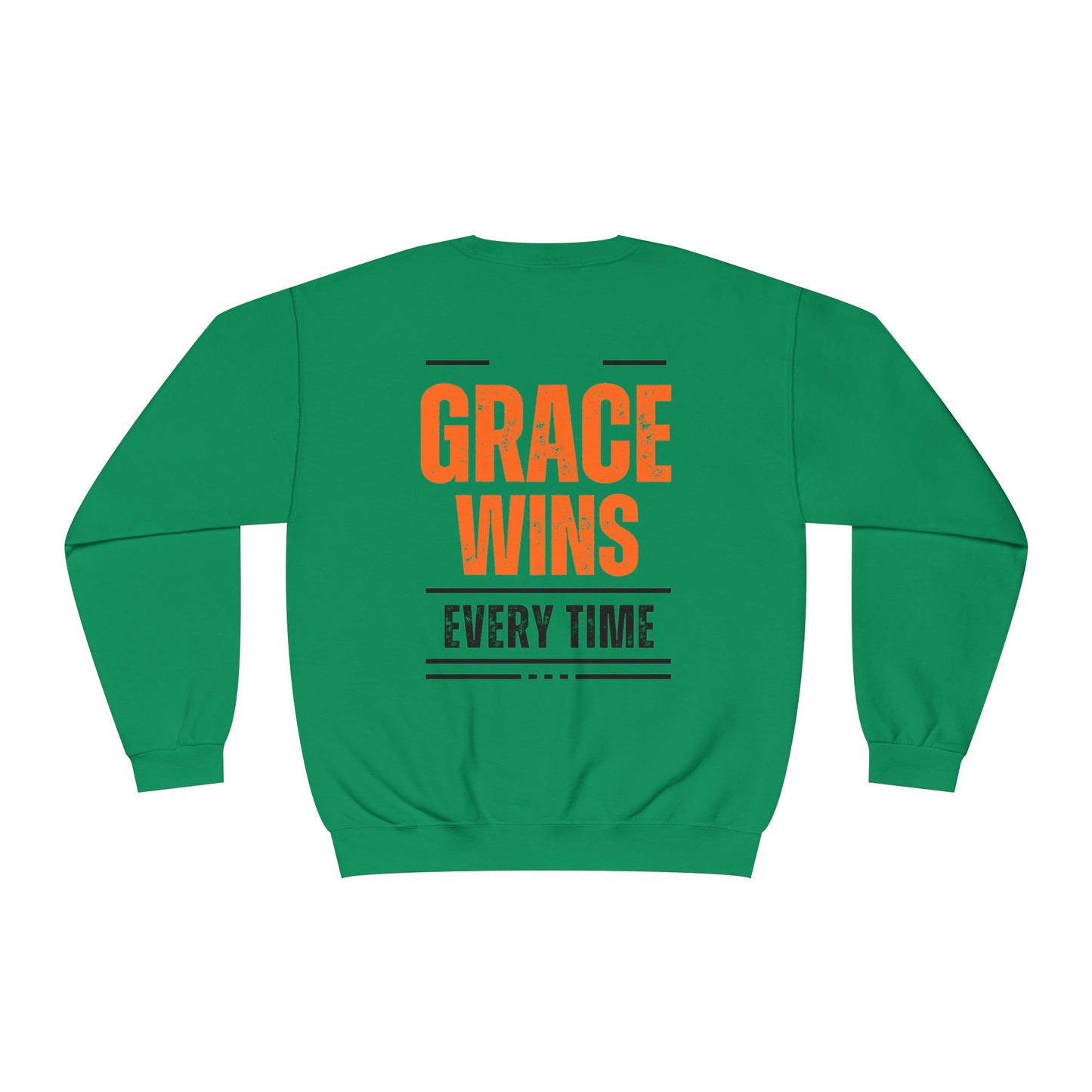 Inspirational Faith Crewneck Sweatshirt - Walk by Faith | Grace Wins Every Time