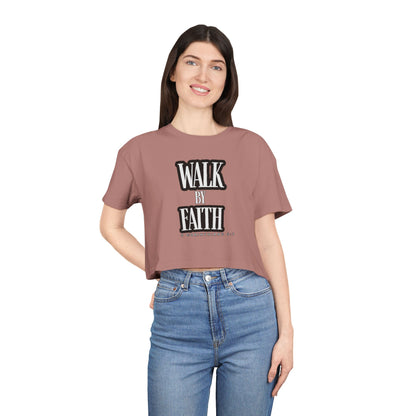 Faith-Inspired Women's Crop Tee - Walk by Faith Design