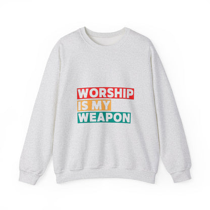Worship Is My Weapon Unisex Heavy Blend Crewneck Sweatshirt