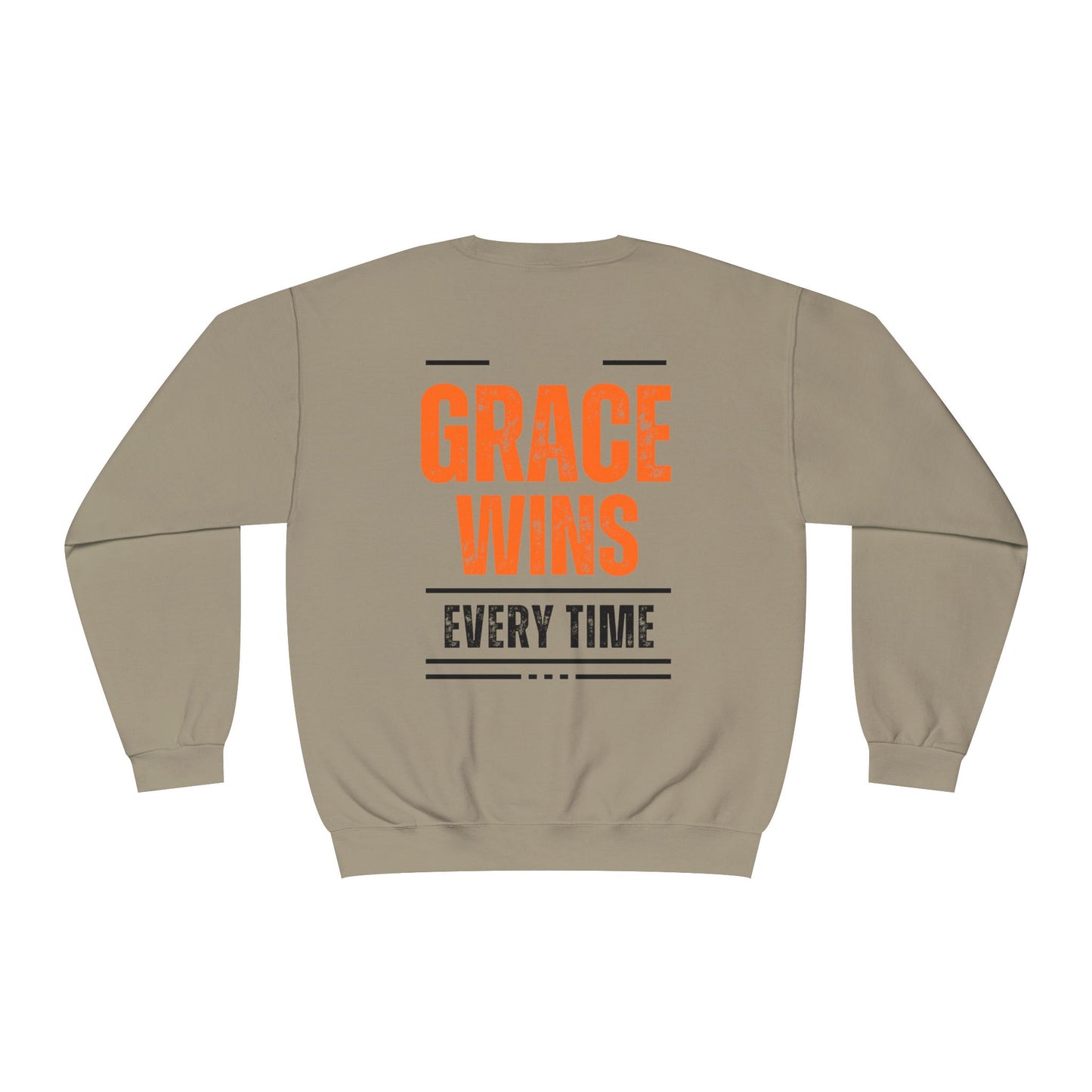 Inspirational Faith Crewneck Sweatshirt - Walk by Faith | Grace Wins Every Time