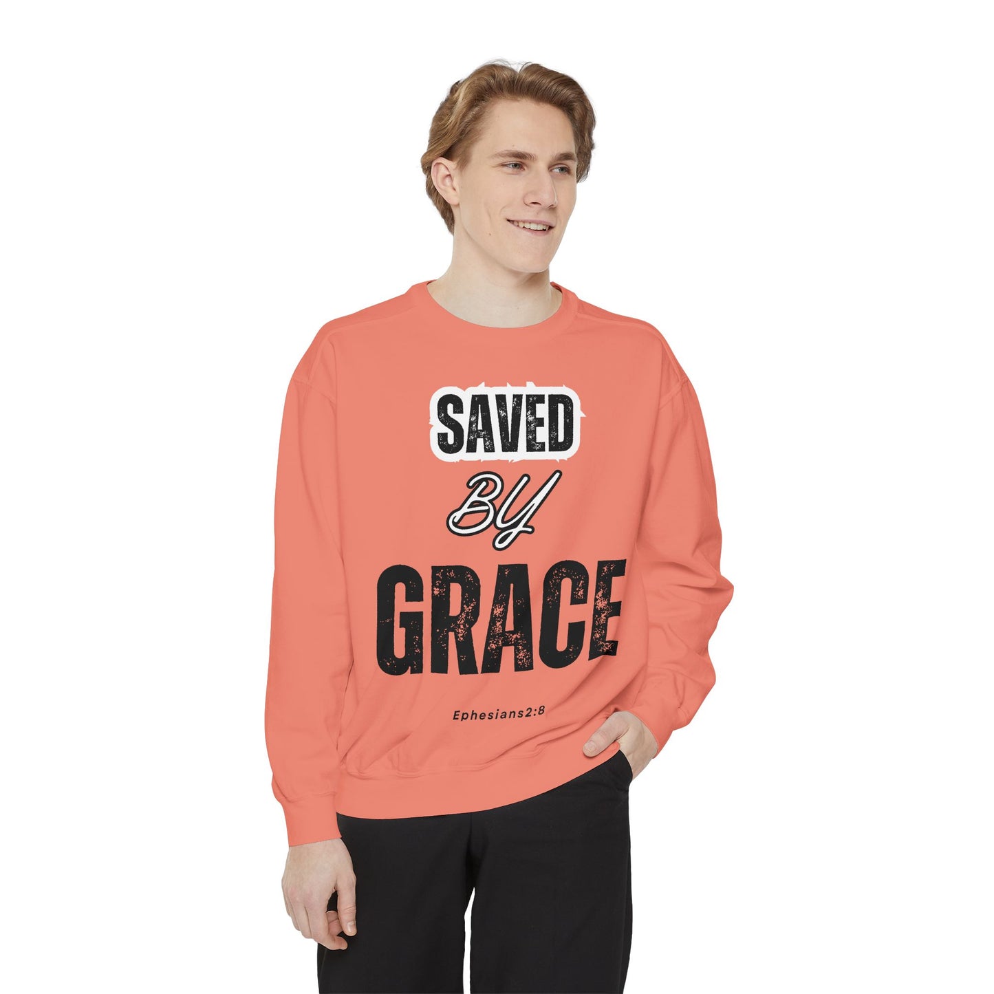 Inspirational Unisex Sweatshirt - "Saved By Grace" - Faith-Based Apparel