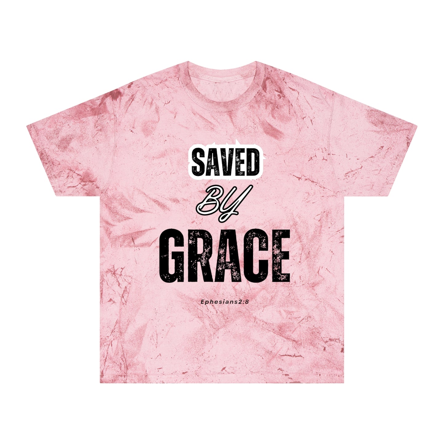Unisex Color Blast T-Shirt - Saved by Grace Ephesians 2:8