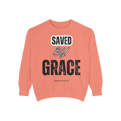 Inspirational Unisex Sweatshirt - "Saved By Grace" - Faith-Based Apparel
