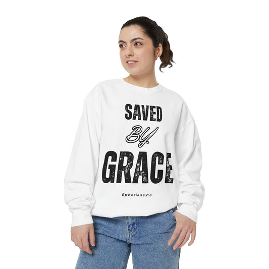 Inspirational Unisex Sweatshirt - "Saved By Grace" - Faith-Based Apparel