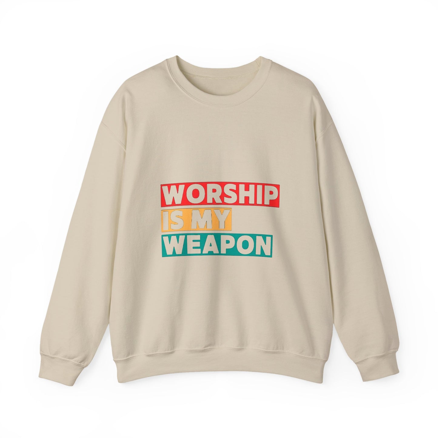 Worship Is My Weapon Unisex Heavy Blend Crewneck Sweatshirt