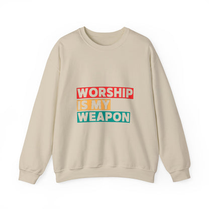 Worship Is My Weapon Unisex Heavy Blend Crewneck Sweatshirt