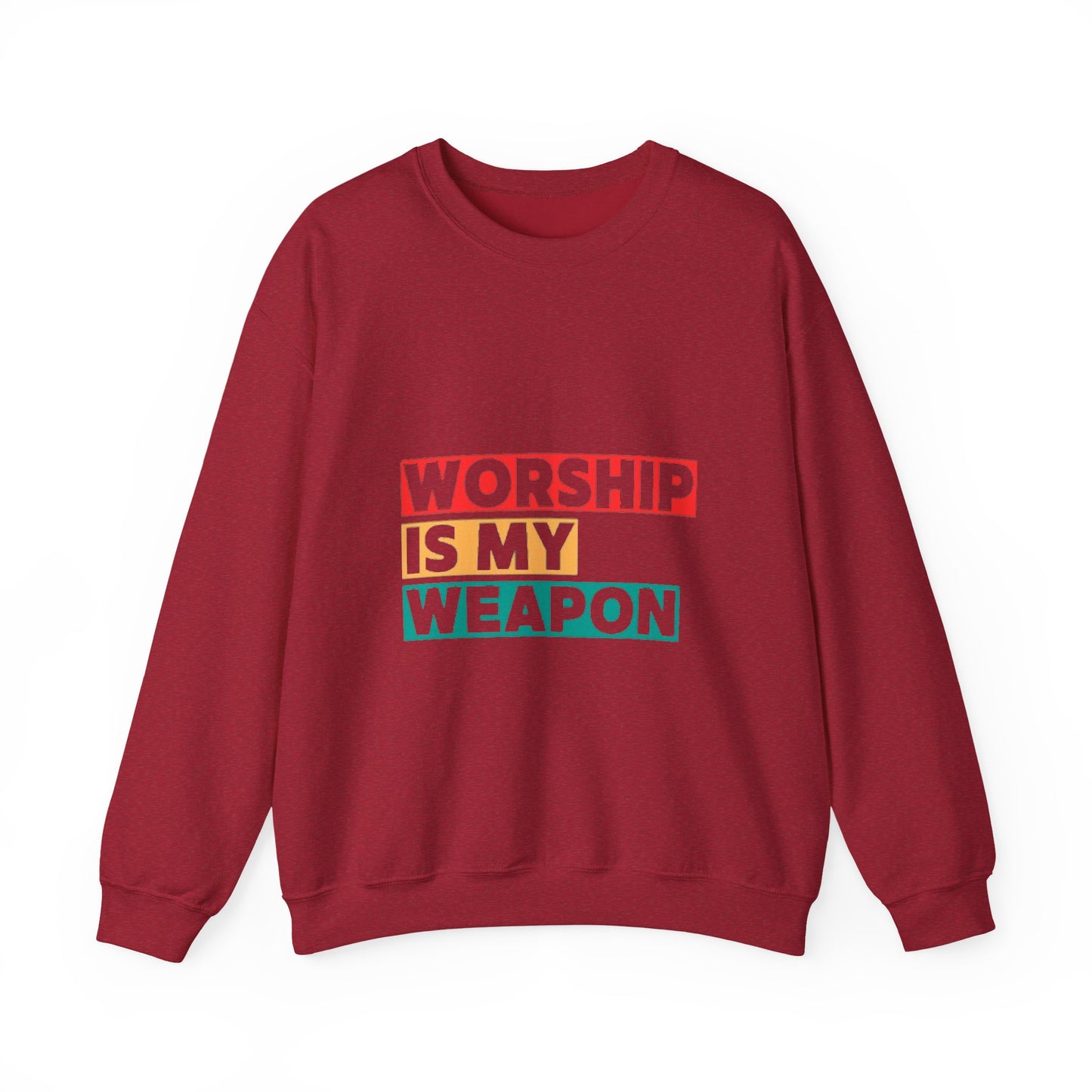 Worship Is My Weapon Unisex Heavy Blend Crewneck Sweatshirt