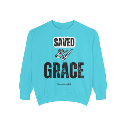 Inspirational Unisex Sweatshirt - "Saved By Grace" - Faith-Based Apparel
