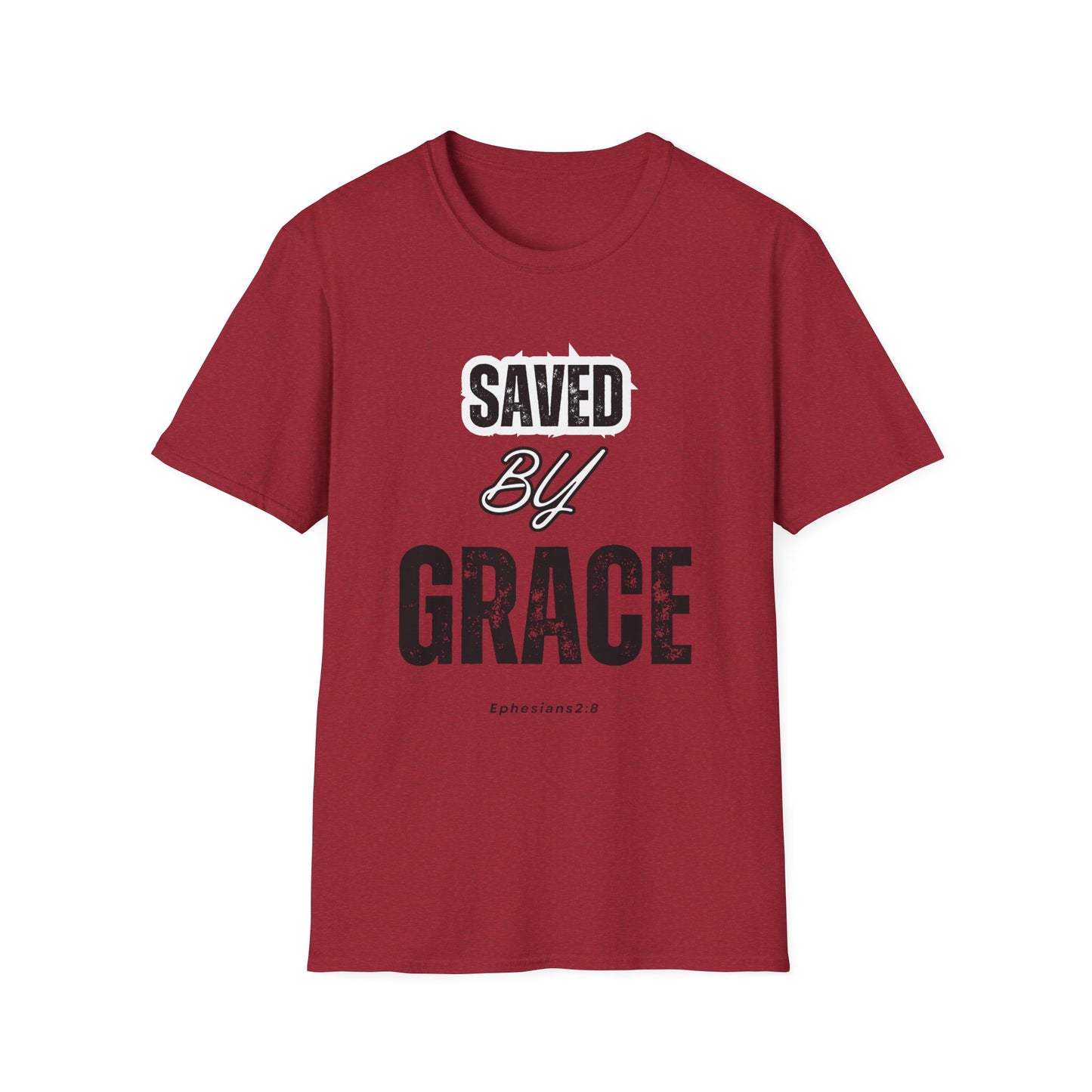 Unisex Softstyle T-Shirt - Saved By Grace Ephesians 2:8 Inspiration Tee