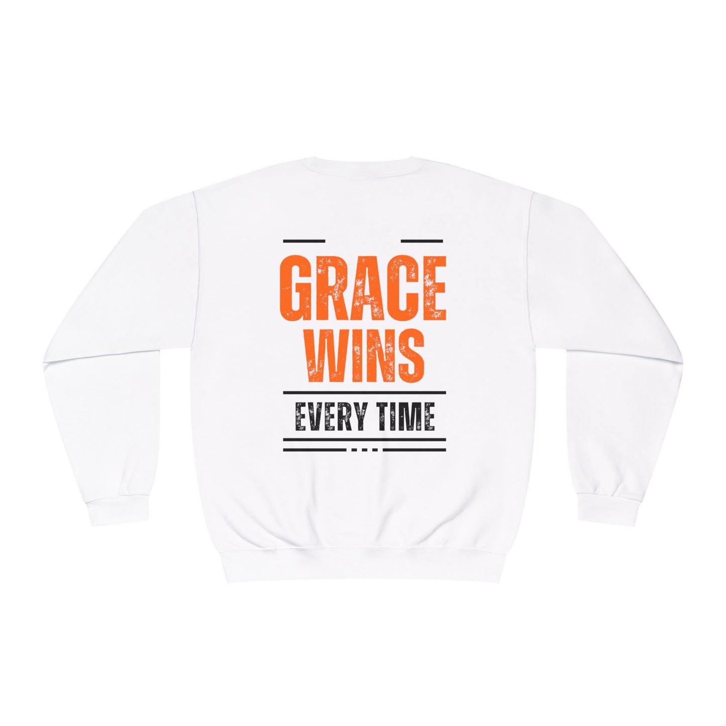 Inspirational Faith Crewneck Sweatshirt - Walk by Faith | Grace Wins Every Time