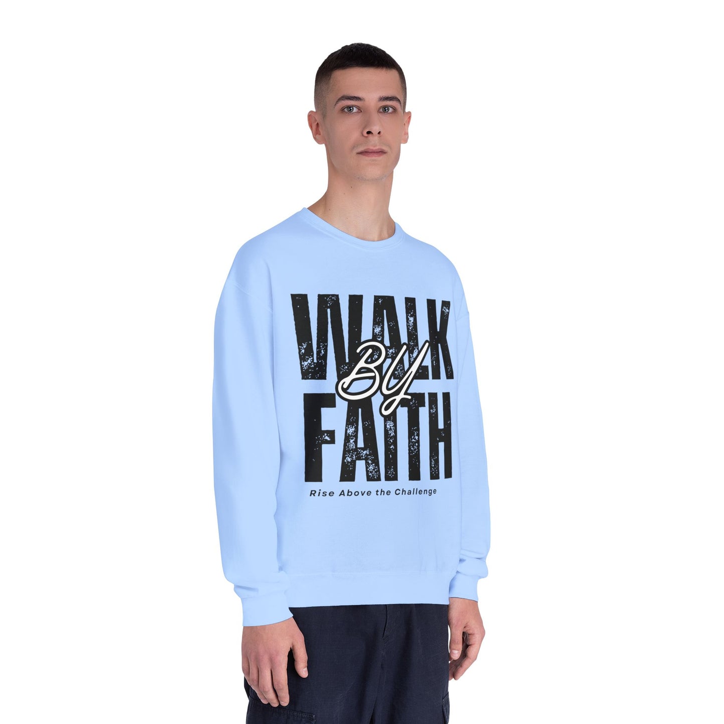 Inspirational Faith Crewneck Sweatshirt - Walk by Faith | Grace Wins Every Time