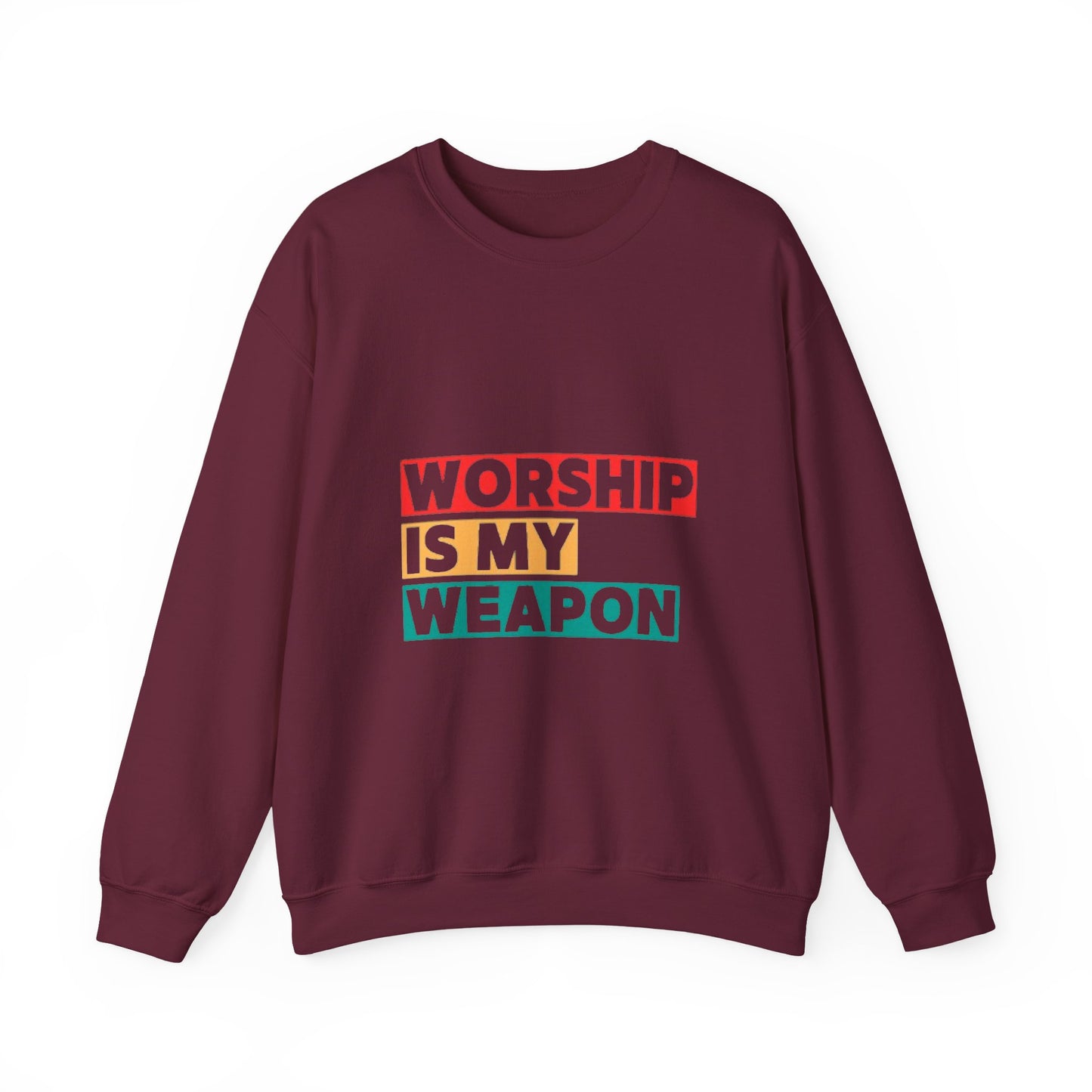 Worship Is My Weapon Unisex Heavy Blend Crewneck Sweatshirt
