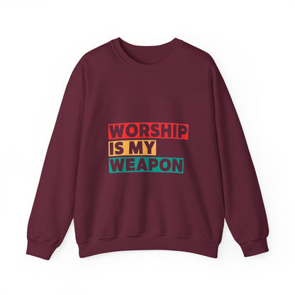 Worship Is My Weapon Unisex Heavy Blend Crewneck Sweatshirt