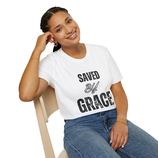 Unisex Softstyle T-Shirt - Saved By Grace Ephesians 2:8 Inspiration Tee