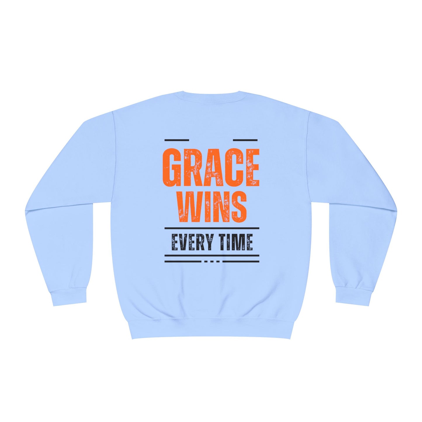Inspirational Faith Crewneck Sweatshirt - Walk by Faith | Grace Wins Every Time