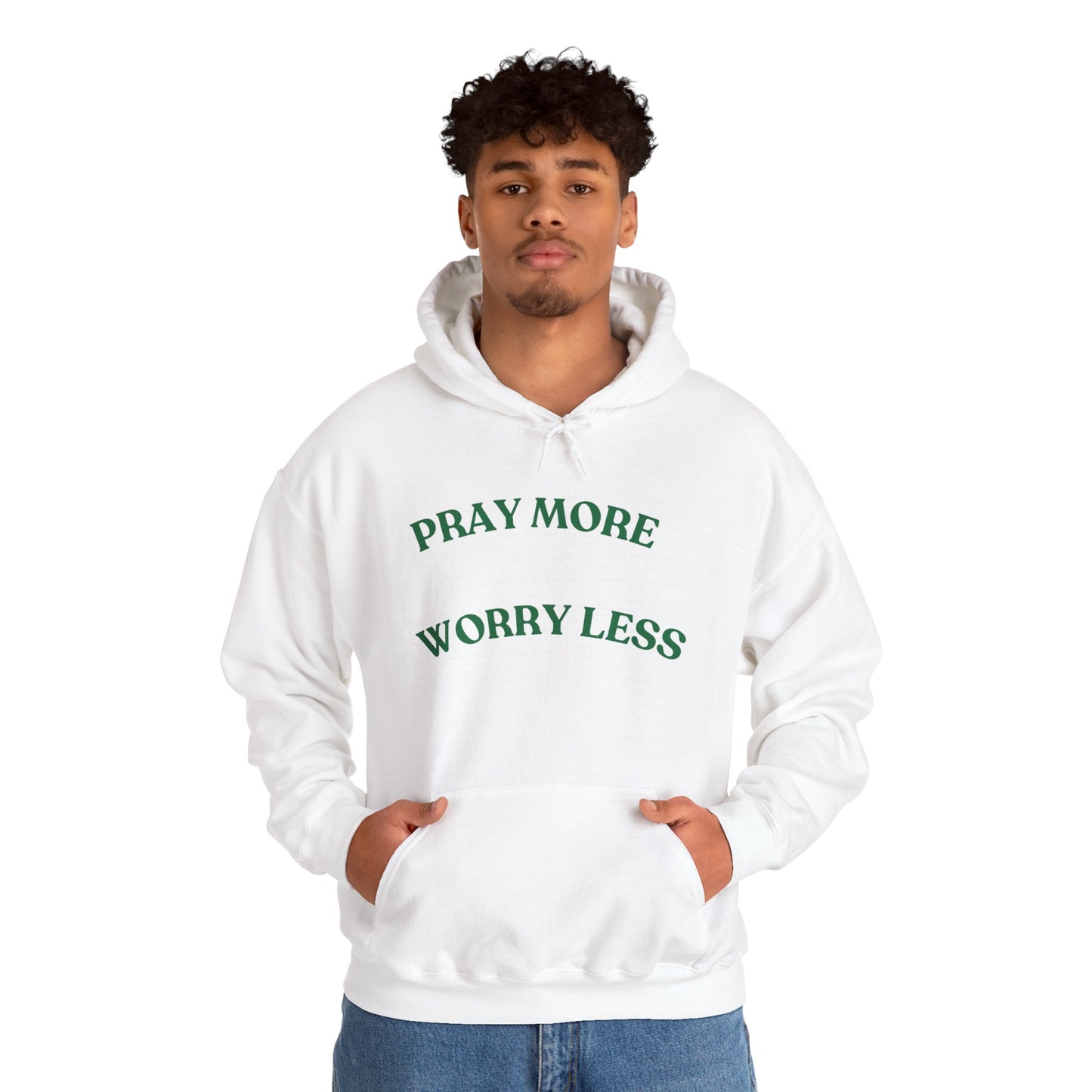 Pray More Worry Less Hoodie - Unisex Heavy Blend Sweatshirt