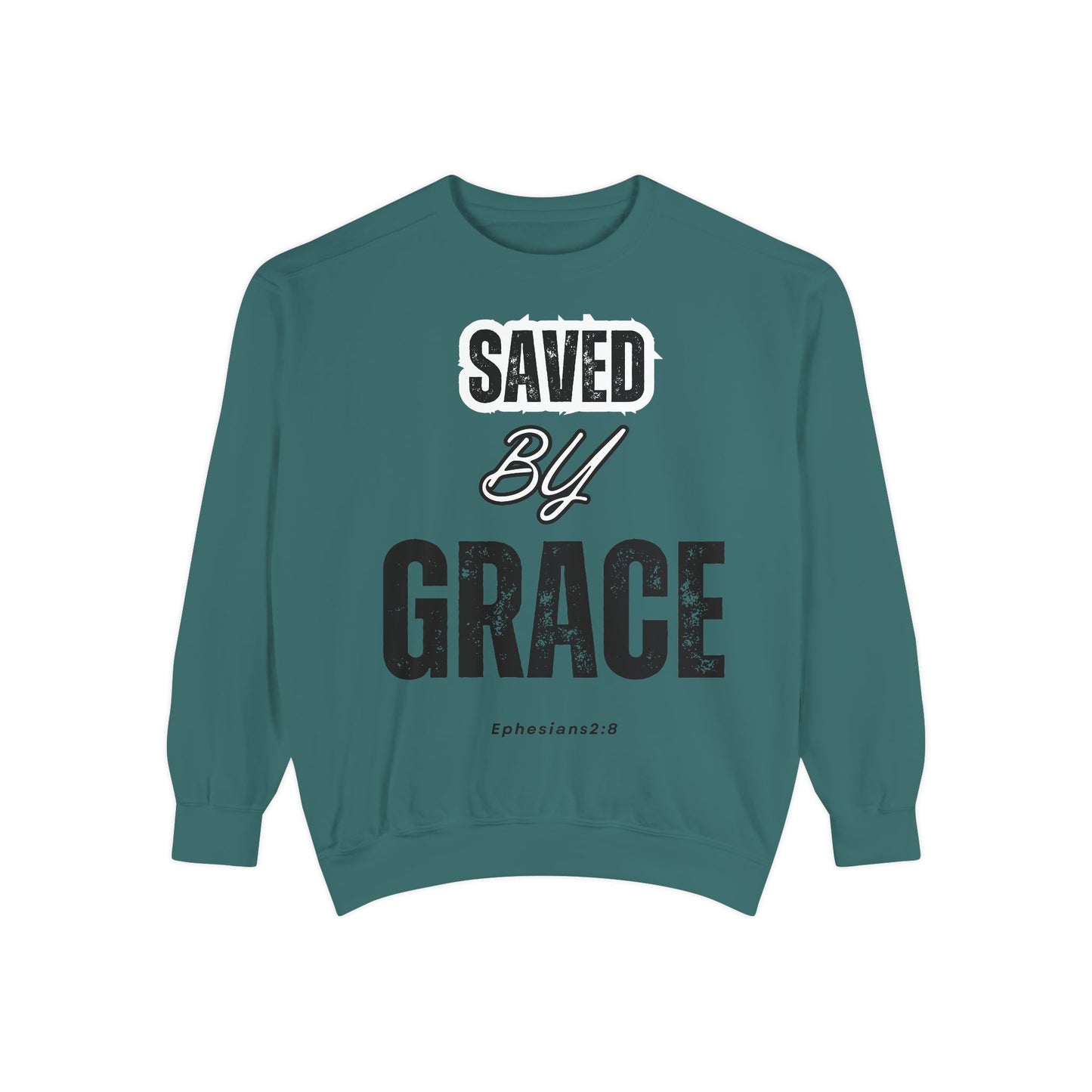 Inspirational Unisex Sweatshirt - "Saved By Grace" - Faith-Based Apparel